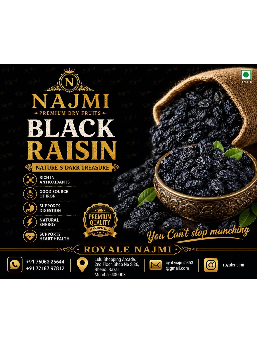 Premium Najmi Black Kismis / Raisin