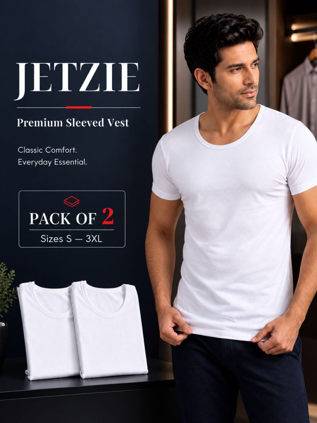 Jetzie Premium Sleeved Vest – Pack Of 2