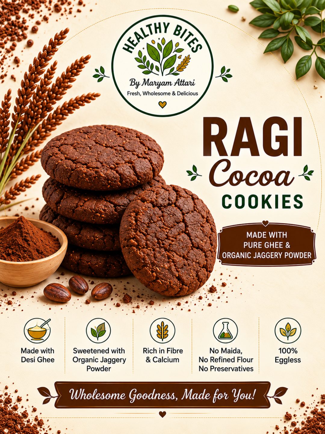 Ragi Cocoa Cookies