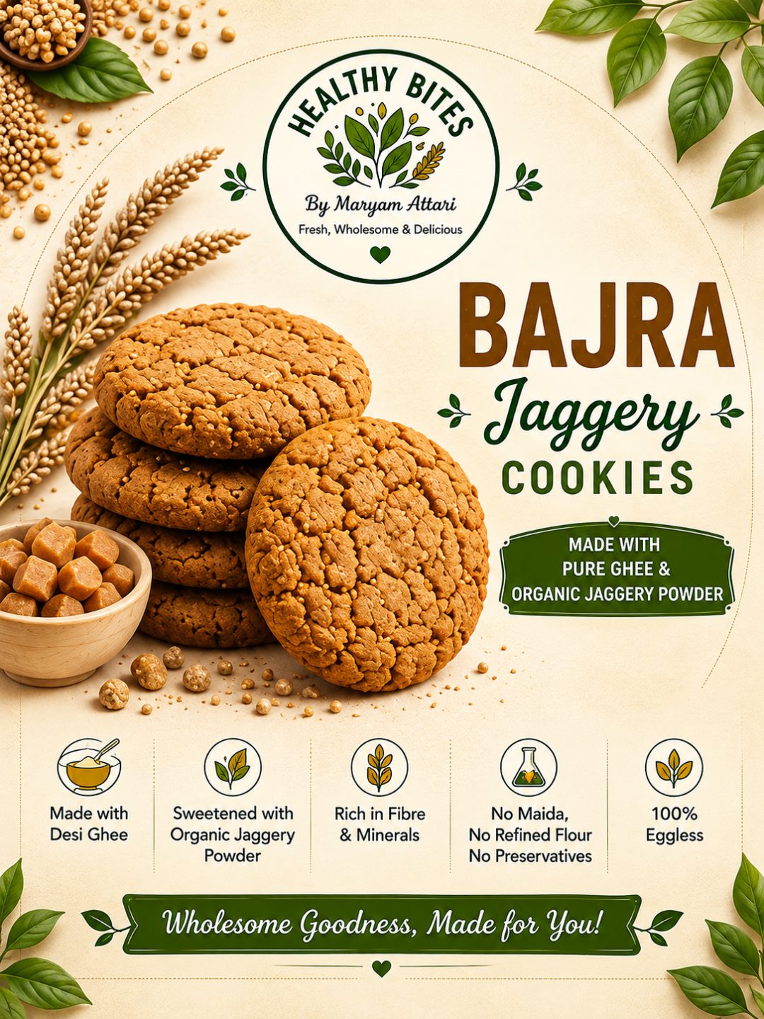 Bajra Jaggery Cookies