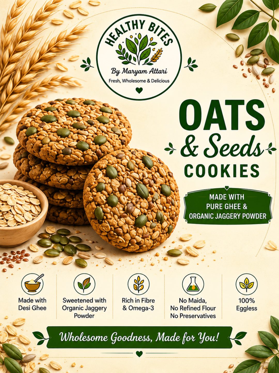 Oats And Seeds Cookies